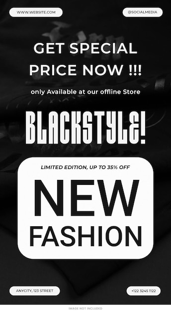 PSD get now black sweater fashion sale soziale medien instagram geschichten vorlage psd design