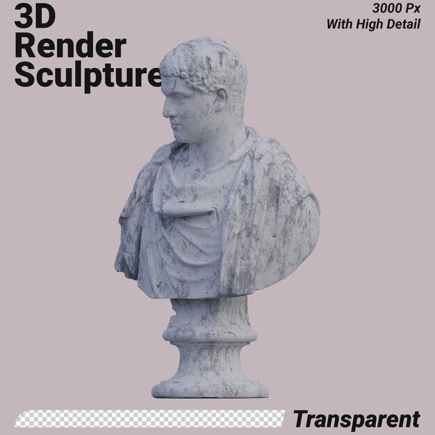 Geta estatua 3d hace aislado perfecto para su diseño