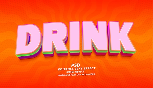 PSD getränke psd 3d bearbeitbare texteffekte photoshop-stil