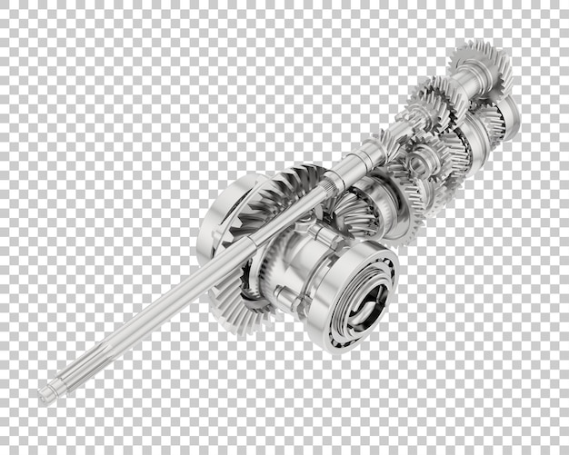 Getriebe isoliert auf transparentem Hintergrund 3D-Rendering-Illustration