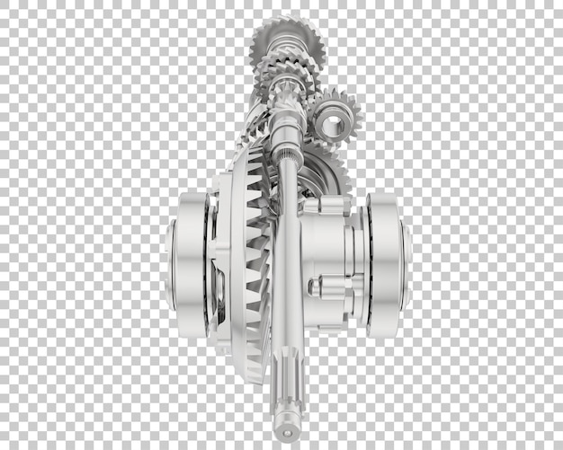Getriebe isoliert auf transparentem Hintergrund 3D-Rendering-Illustration