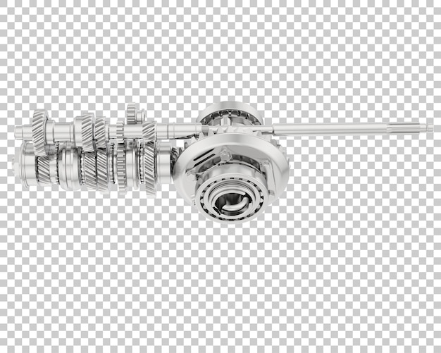 Getriebe isoliert auf transparentem Hintergrund 3D-Rendering-Illustration