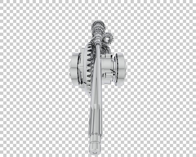 Getriebe isoliert auf transparentem Hintergrund 3D-Rendering-Illustration