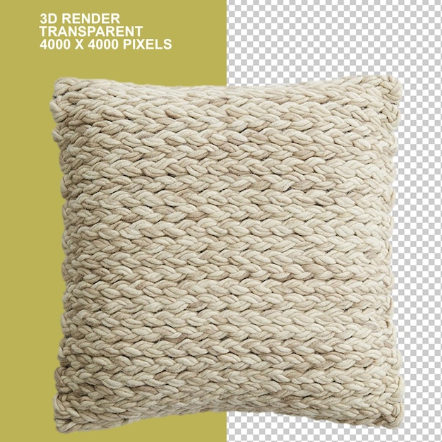 Gewebtes beige Kissen 3D-Render