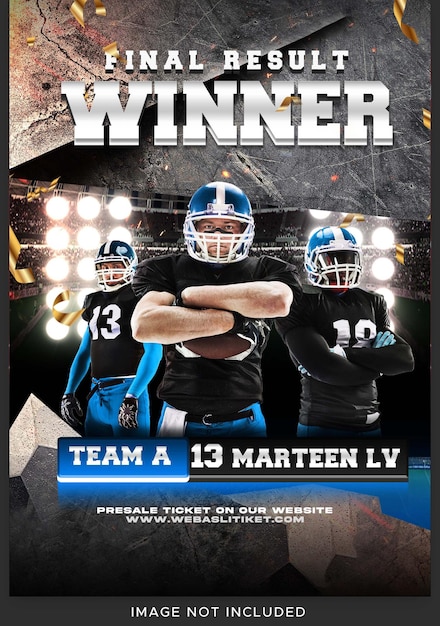 PSD gewinner des spieltages american football social media post vorlage