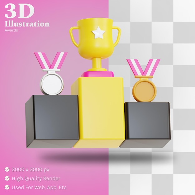 Gewinnertrophäe abbildung 3d