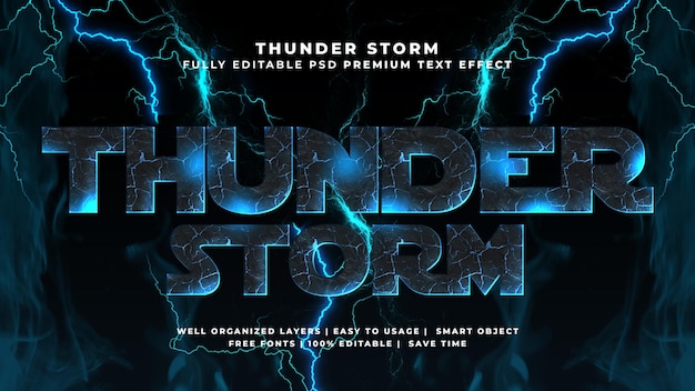 Gewitter 3D Texteffekt PSD