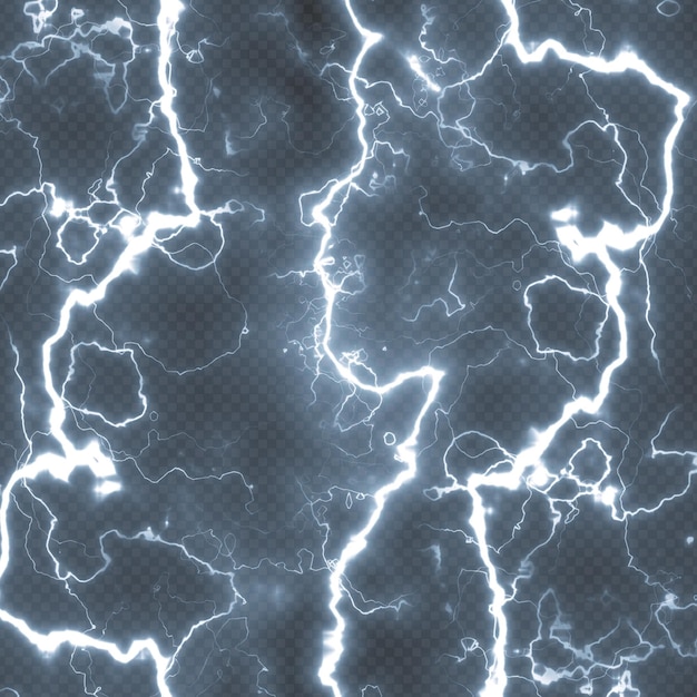 Gewitter in blauer Farbe isoliert auf transparentem Hintergrund