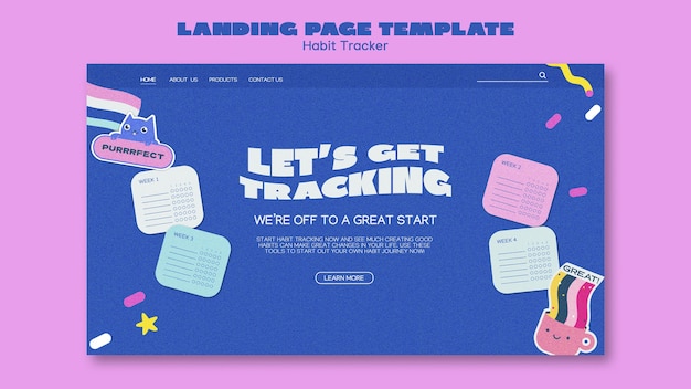 Gewohnheits-Tracker-Vorlage im flachen Design
