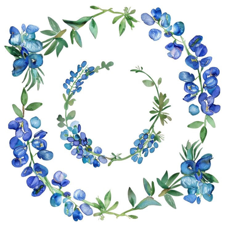 PSD ghirlanda di fiori viola e vegetazione con sfondo isolato aig56