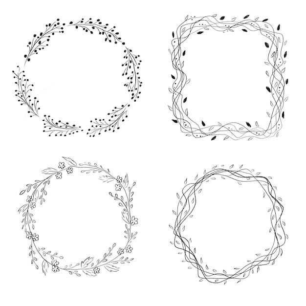 Ghirlanda minimalista quadrata e circolare