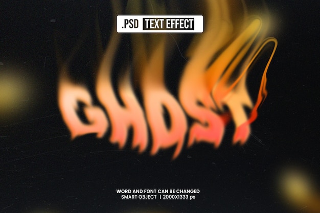 Ghost 3D-Text-Effekt-Design bearbeitbar