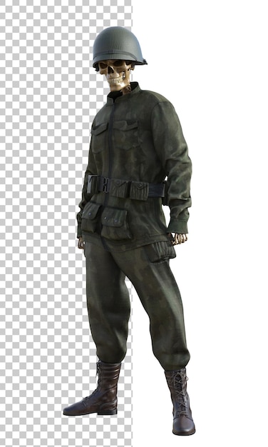 PSD ghost soldier auf durchsichtigem hintergrund 3d-render