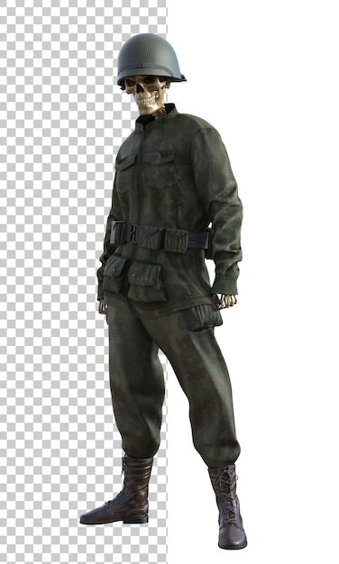 Ghost Soldier auf durchsichtigem Hintergrund 3D-Render