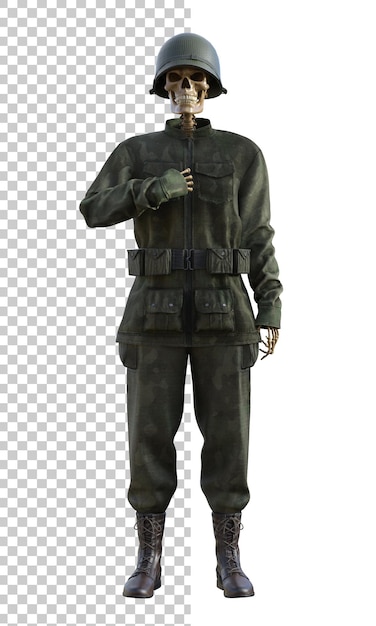 Ghost Soldier auf durchsichtigem Hintergrund 3D-Render