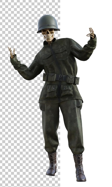 Ghost Soldier auf durchsichtigem Hintergrund 3D-Render