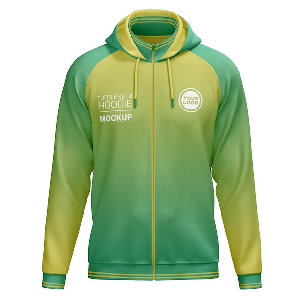 giacca a maniche raglan con cerniera mockup vista anteriore