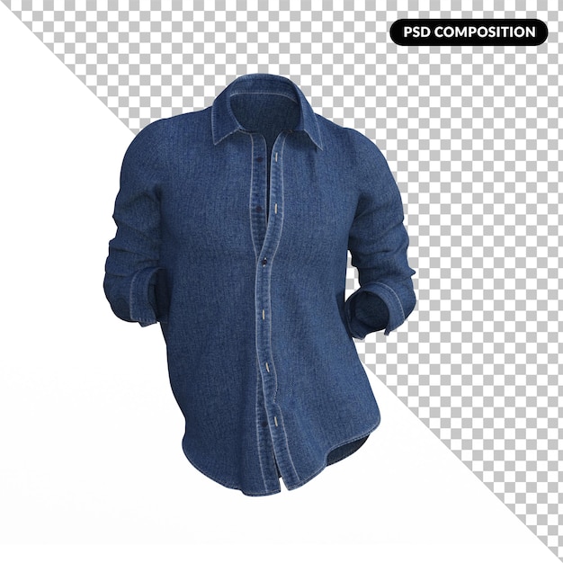 Giacca di denim isolata 3d