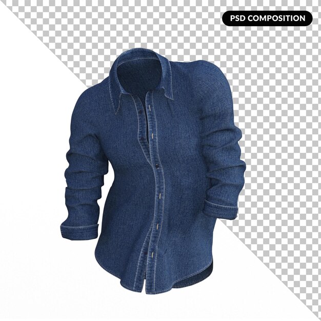 Giacca di denim isolata 3d