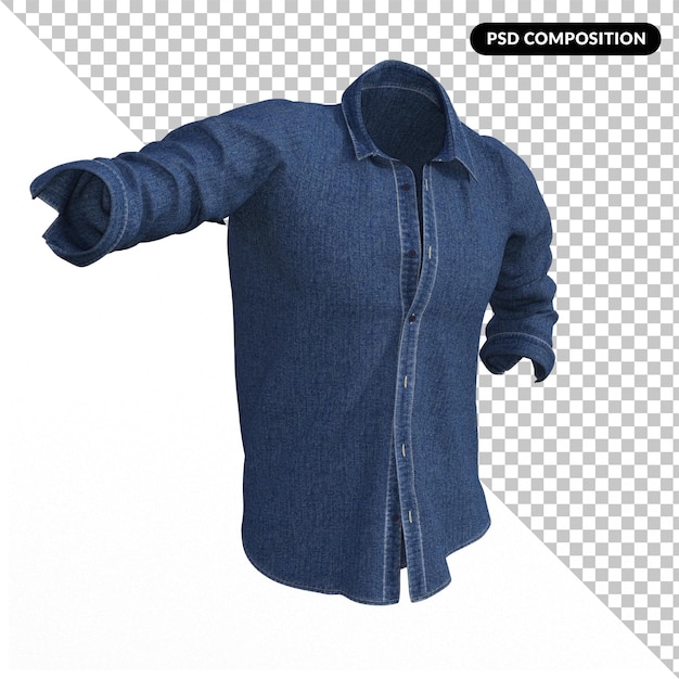Giacca di denim isolata 3d