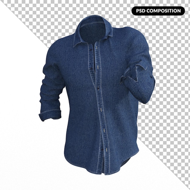 Giacca di denim isolata 3d