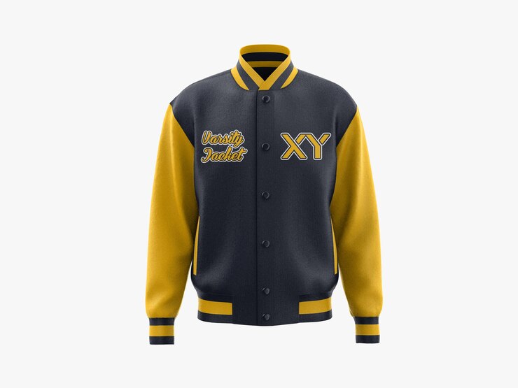 Giacca Letterman Varsity Vista frontale Mockup