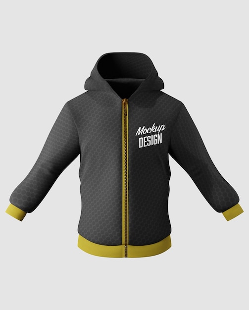 Giacca nera per illustrazione 3d mockup