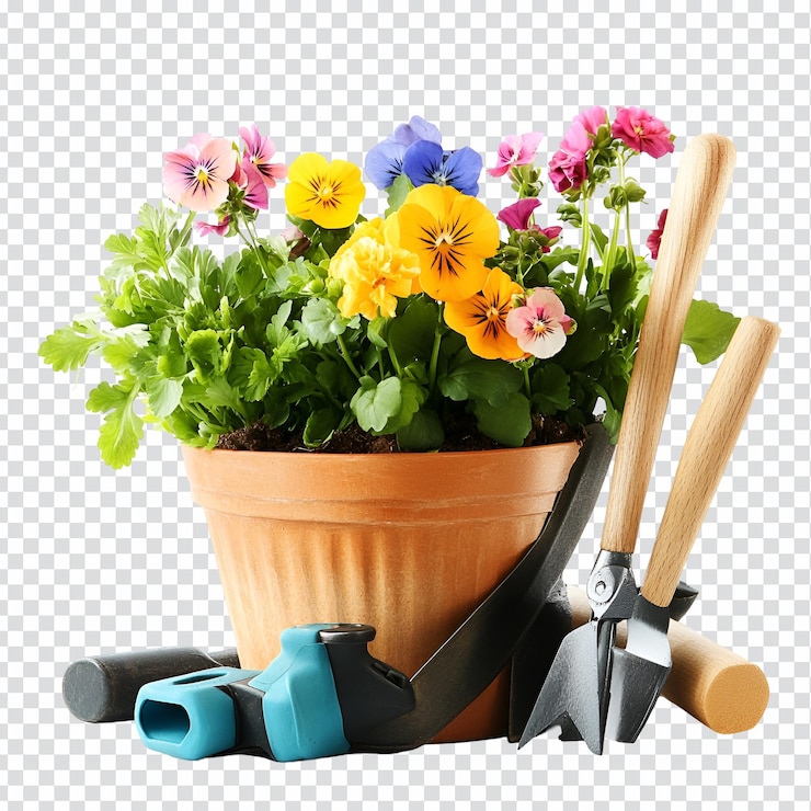 PSD giardinaggio con pansies