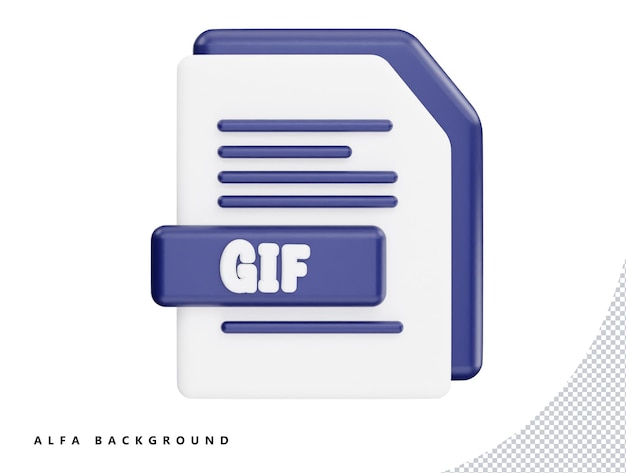 Gif-datei mit 3d-vektorsymbol cartoon minimalen stil