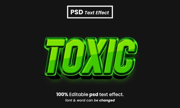 Giftiger bearbeitbarer 3D-Texteffekt