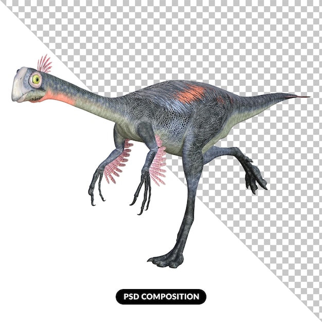 PSD gigantoraptor dinosaurio aislado render 3d