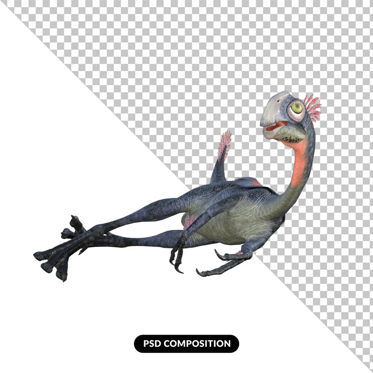 PSD gigantoraptor dinosaurio aislado render 3d