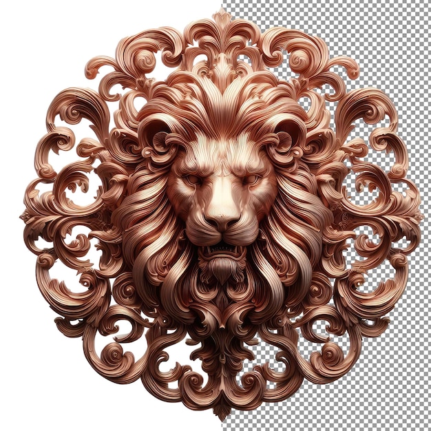 PSD gilded guardian explore la beauté royale d'un portrait de lion orné en 3d