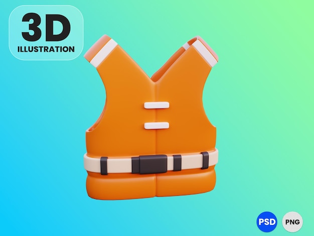 PSD gilet de sauvetage illustration 3d