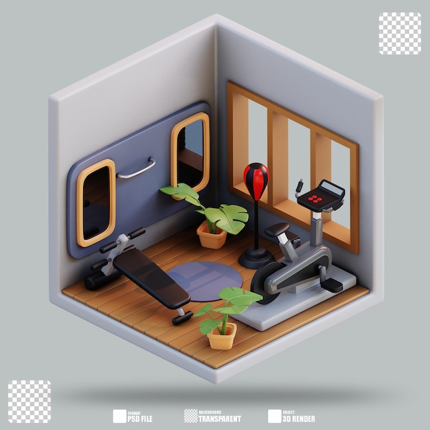 Gimnasio de Ilustración en 3D