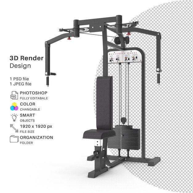 Un gimnasio negro con una báscula y la palabra 3d renderizada en él