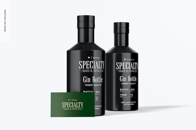 Gin-flaschen mit stationärem mockup