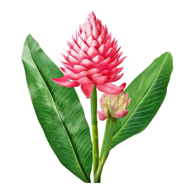 PSD le gingembre de torche ou le gingembre sauvage est une plante à fleurs de la forêt tropicale de la famille du gingembre zingiberaceae.