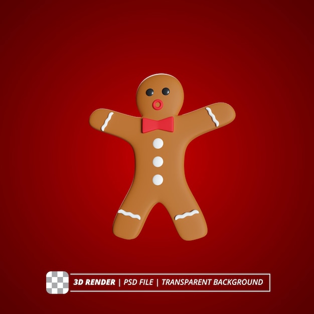Gingerbread 3D-Rendering von isolierten Bildern