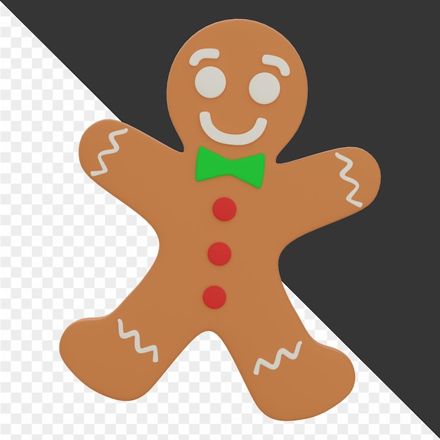 Gingerbread-Mann mit grüner Fliege auf der Brust