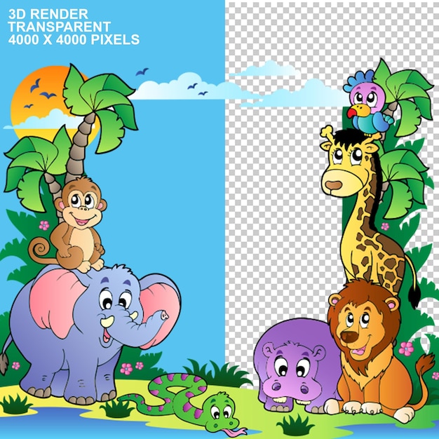 Giornata mondiale degli animali Fauna selvatica terrestre sulla terra PSDPNG