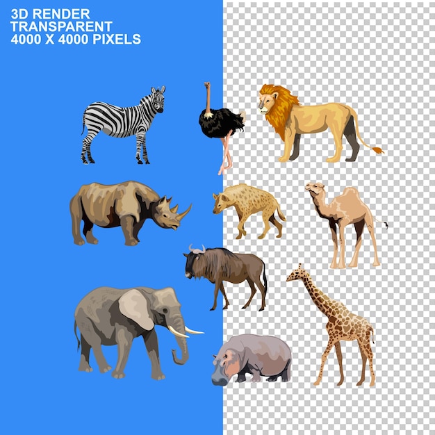 Giornata mondiale degli animali Fauna selvatica terrestre sulla terra PSDPNG