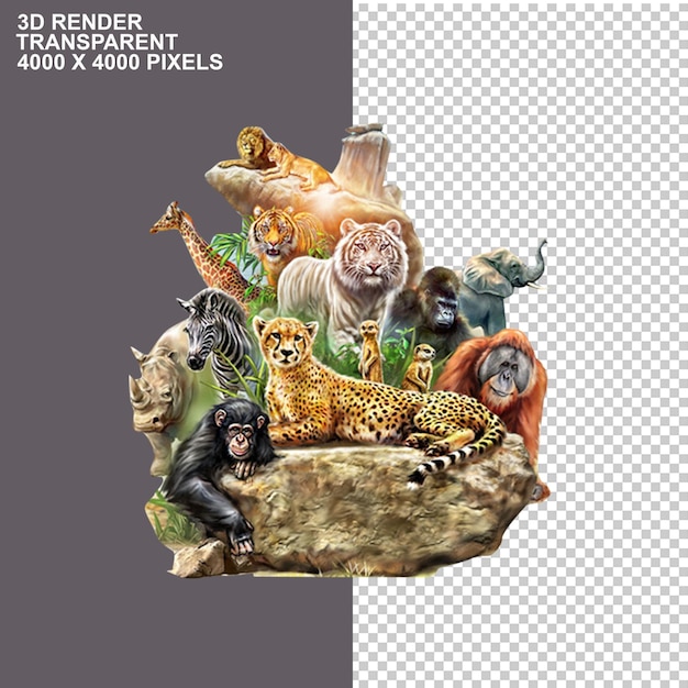 Giornata mondiale degli animali Fauna selvatica terrestre sulla terra PSDPNG