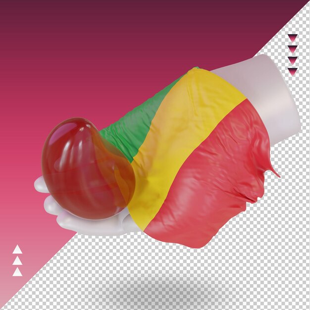 Giornata mondiale del donatore di sangue 3d Bandiera del Mali che rende vista a destra