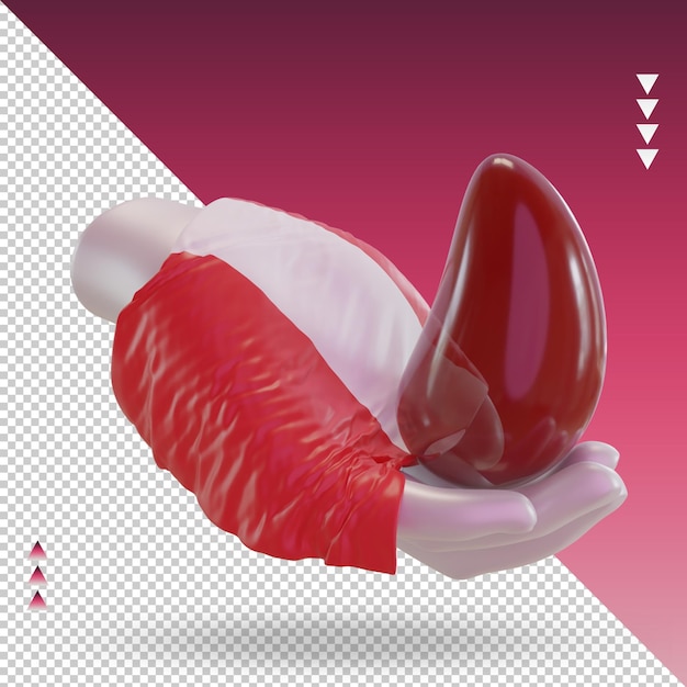 Giornata mondiale del donatore di sangue 3d Rendering della bandiera del Perù vista a sinistra