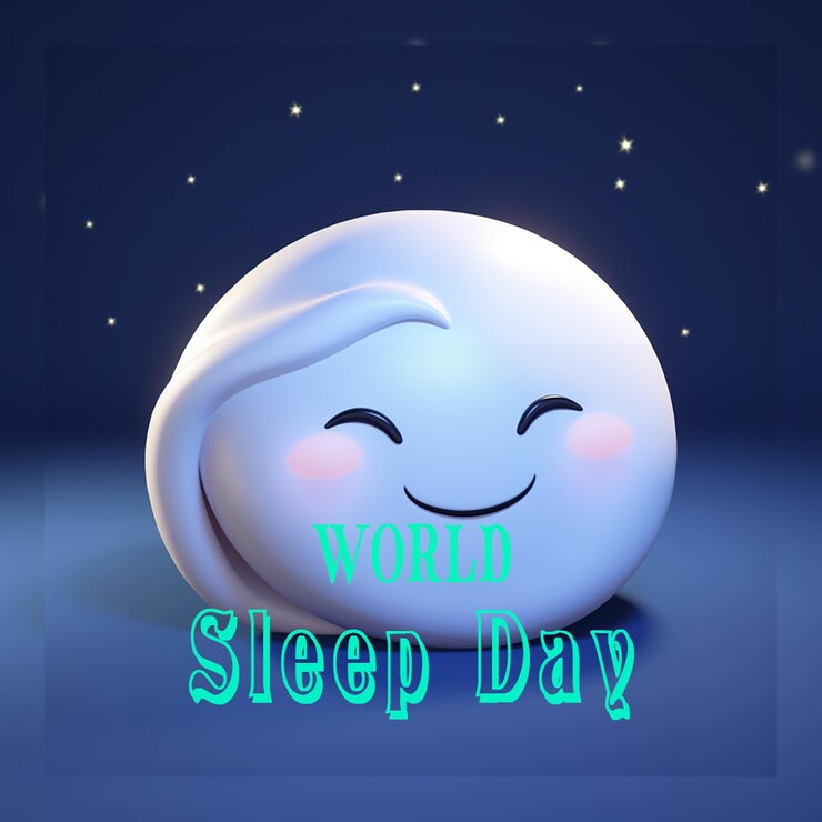 PSD giornata mondiale del sonno disegnata a mano con la donna