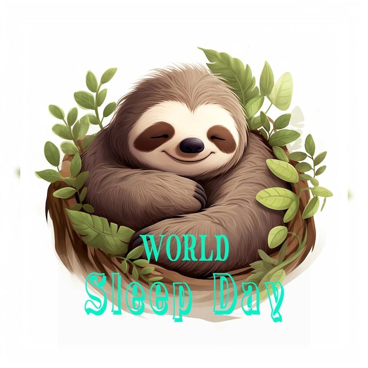 PSD giornata mondiale del sonno disegnata a mano con la donna