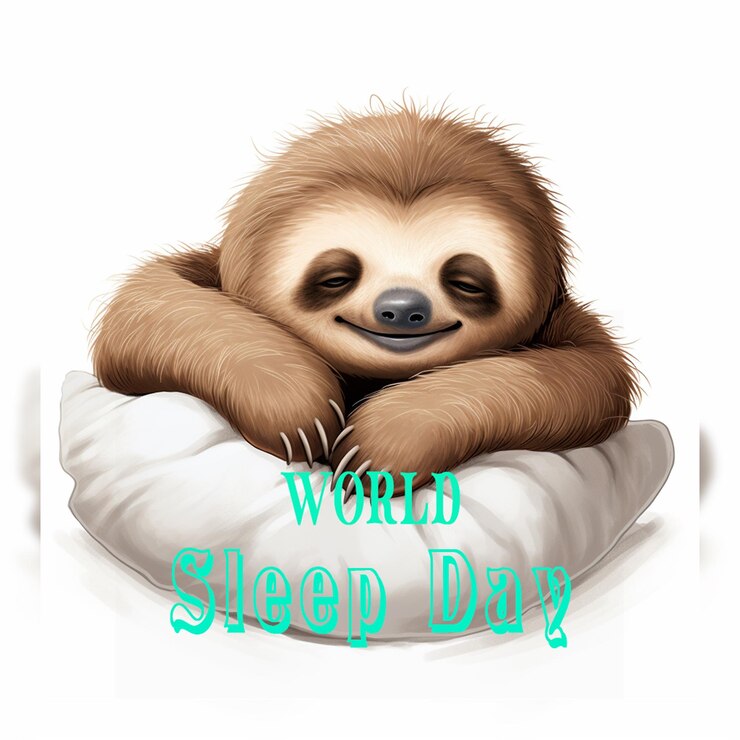 PSD giornata mondiale del sonno disegnata a mano con la donna