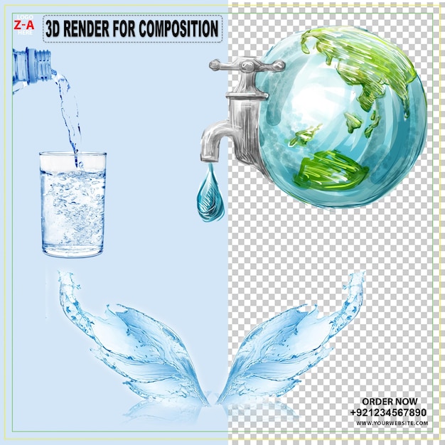Giornata mondiale dell'acqua Acqua potabile logo blu Acqua Ambiente Terra