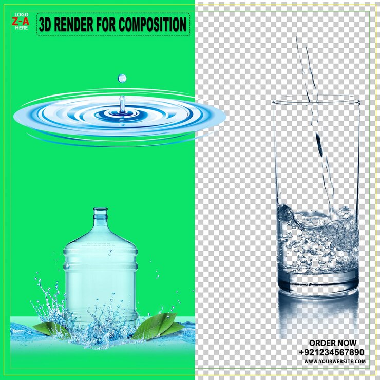 PSD giornata mondiale dell'acqua acqua potabile logo blu acqua ambiente terra
